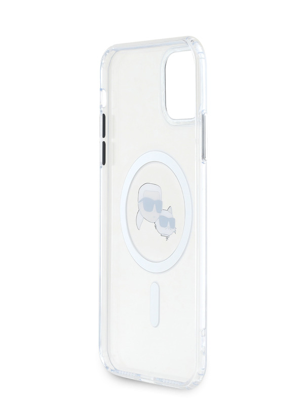 Karl Lagerfeld Karl Lagerfeld IML K&CH Heads Metal Frame MagSafe zadný kryt pre iPhone 11 Transparent