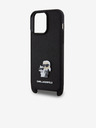Karl Lagerfeld Saffiano Crossbody Strap Metal Karl and Choupette Zadný kryt pre iPhone 15 Pro Max Black Karl Lagerfeld
