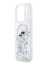 Karl Lagerfeld Karl Lagerfeld Liquid Glitter Karl and Choupette Heads MagSafe zadný kryt pre iPhone 15 Pro transparentný