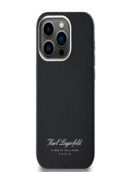 Karl Lagerfeld Grained PU Hotel RSG zadný kryt pre iPhone 14 Pro čierny Karl Lagerfeld