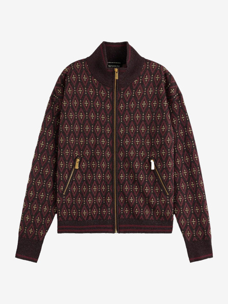 Scotch & Soda Vínová dámska vzorovaná bombera Scotch & Soda