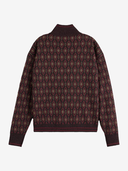 Scotch & Soda Vínová dámska vzorovaná bombera Scotch & Soda