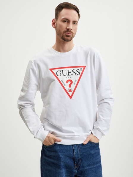 Guess Biela pánska mikina Guess Audley