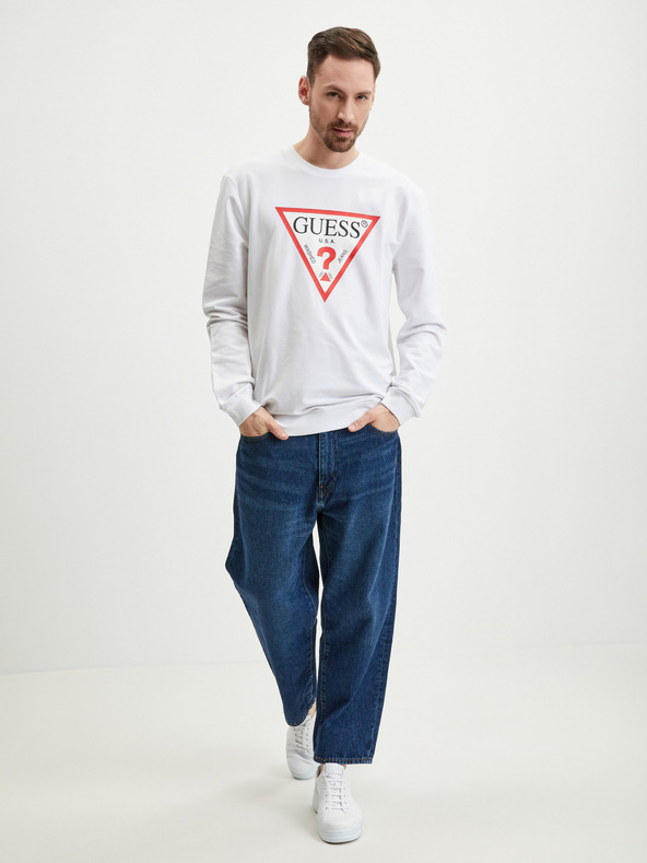 Guess Biela pánska mikina Guess Audley