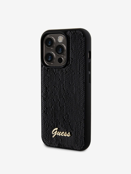 Guess Guess Sequin Script Logo Zadný kryt pre iPhone 14 Pro Max Black