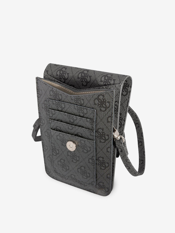 Guess Guess PU 4G trojuholníková taška na telefón s logom čierna