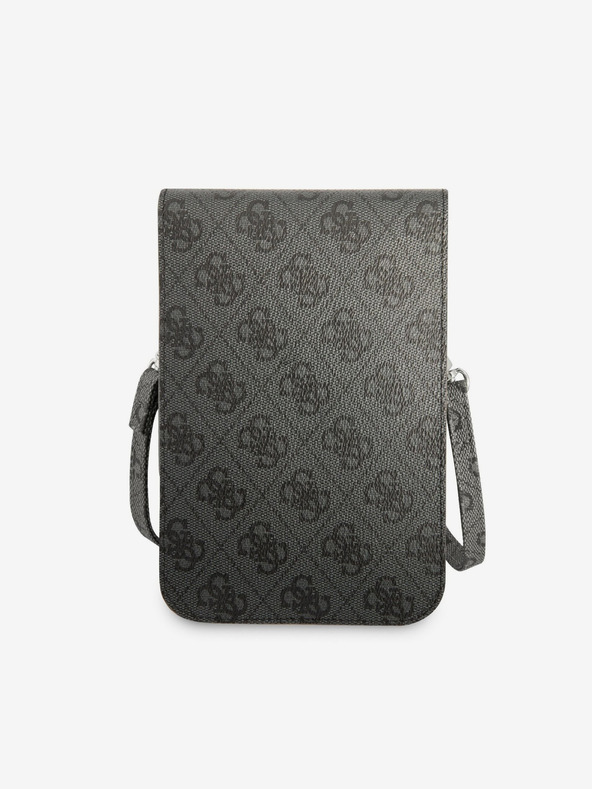 Guess Guess PU 4G trojuholníková taška na telefón s logom čierna