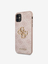 Guess Guess PU 4G Kovový zadný kryt s logom pre iPhone 11 Ružový