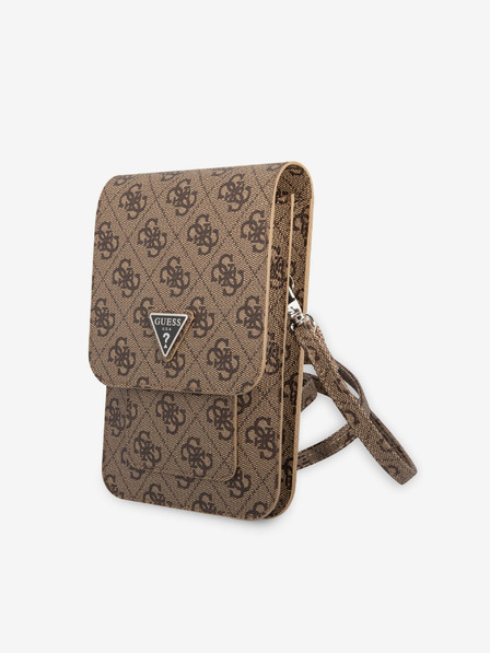 Guess Guess PU 4G Triangle Logo Phone Bag Brown