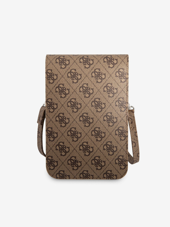 Guess Guess PU 4G Triangle Logo Phone Bag Brown
