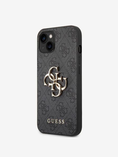 Guess PU 4G Metal Logo iPhone 14 Plus Grey Obal na telefón