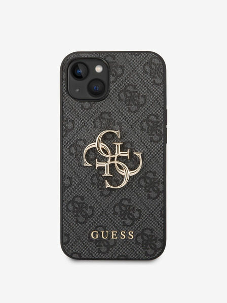 Guess PU 4G Metal Logo iPhone 14 Plus Grey Obal na telefón