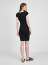 Guess Čierne dámske rebrované šaty bez rukávov Guess Charlotte
