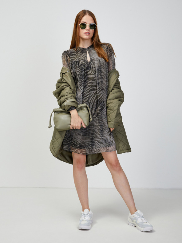 Guess Šedé vzorované šaty Guess Morgane