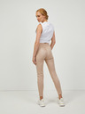 Guess Béžové dámske slim fit nohavice zo semišu Guess Maya