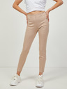 Guess Béžové dámske slim fit nohavice zo semišu Guess Maya