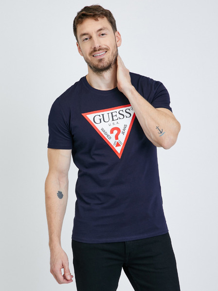 Guess Tmavomodré pánske tričko Guess