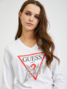 Guess Biele dámske tričko s dlhým rukávom Guess Icon