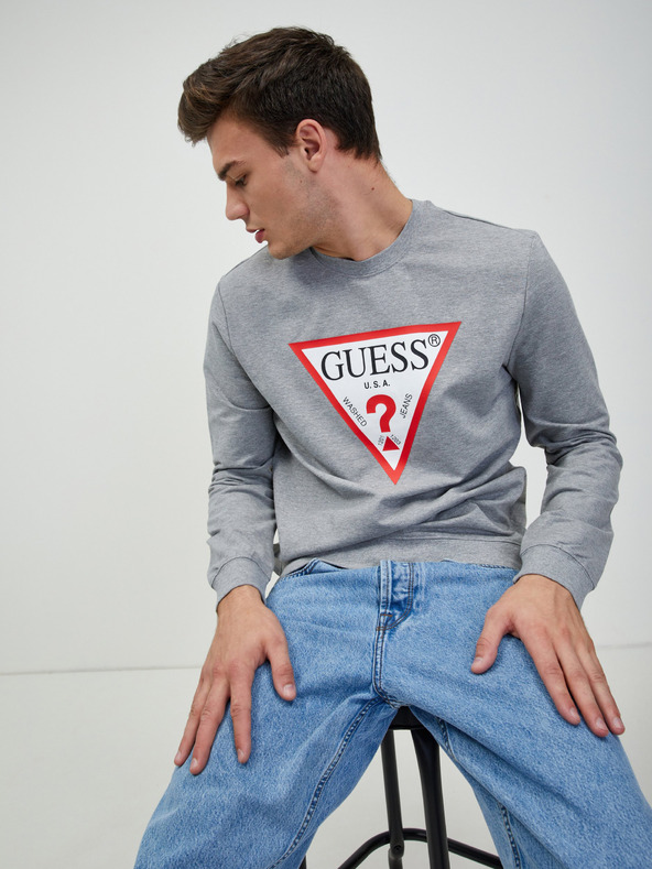 Guess Šedá pánska mikina Guess Audley
