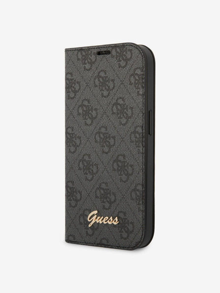 Guess Guess PC/TPU 4G kovové puzdro s obrysmi fotoaparátu pre iPhone 14 Pro čierne