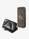 Guess Guess PU kožené puzdro s kovovým logom 4G Book pre iPhone 15 Pro Max hnedé