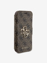 Guess Guess PU kožené puzdro s kovovým logom 4G Book pre iPhone 15 Pro Max hnedé