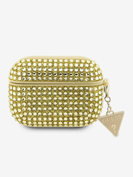 Guess Guess Rhinestones Triangle Metal Logo Case pre AirPods Pro Gold