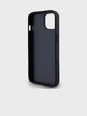 DKNY PU kožený zadný kryt s opakujúcim sa vzorom s tonálnym pruhom pre iPhone 14 čierny DKNY