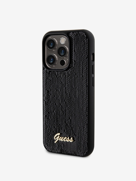 Guess Guess Sequin Script Logo Zadný kryt pre iPhone 14 Pro Black
