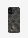 Guess Guess PU 4G Small Metal Logo MagSafe zadný kryt pre iPhone 16 hnedý