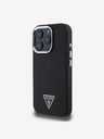 Guess Guess PU Grained Triangle Logo zadný kryt pre iPhone 16 Pro Max čierny