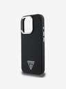 Guess Guess PU Grained Triangle Logo zadný kryt pre iPhone 16 Pro Max čierny