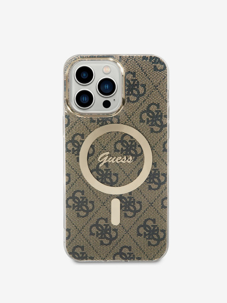 Guess Guess IML 4G MagSafe zadný kryt pre iPhone 14 Pro Max hnedý