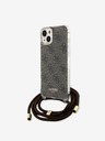 Guess Guess IML 4G Zadný kryt s potlačou Crossbody Strap pre iPhone 15 Brown