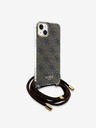 Guess Guess IML 4G Zadný kryt s potlačou Crossbody Strap pre iPhone 15 Brown
