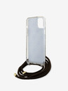 Guess Guess IML 4G Zadný kryt s potlačou Crossbody Strap pre iPhone 15 Brown