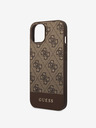Guess Guess PU 4G zadný kryt s prúžkami pre iPhone 14 hnedý