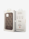 Guess Guess PU 4G zadný kryt s prúžkami pre iPhone 14 hnedý