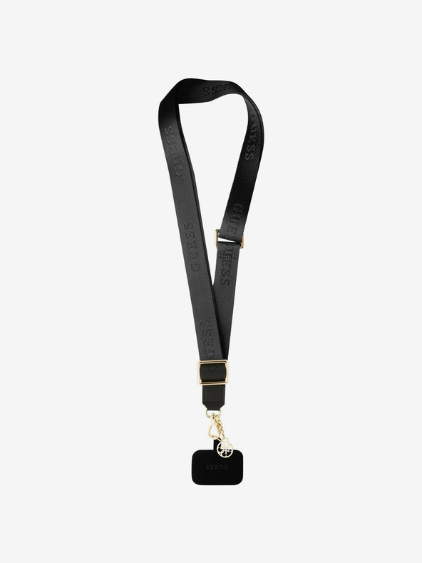 Guess Guess Crossbody popruh Nylonový 4G prívesok Čierna
