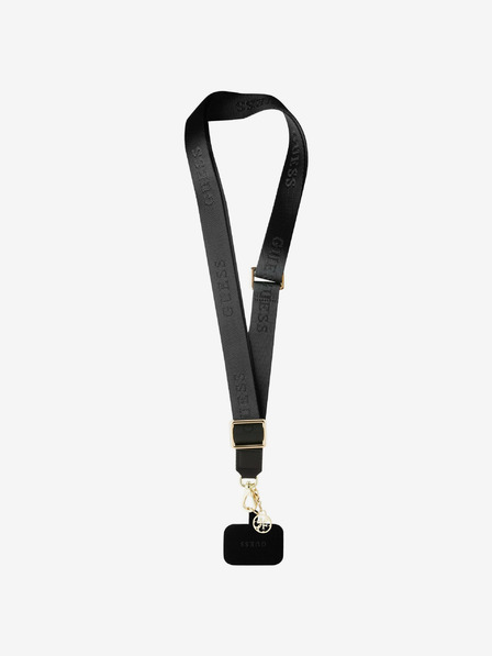 Guess Guess Crossbody popruh Nylonový 4G prívesok Čierna