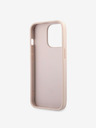 Guess Guess PU 4G Kovový zadný kryt s logom pre iPhone 13 Pro Max Ružový