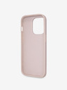 Guess PU 4G Strass Triangle Metal Logo Zadní Kryt pro iPhone 15 Pro Pink Obal na telefón