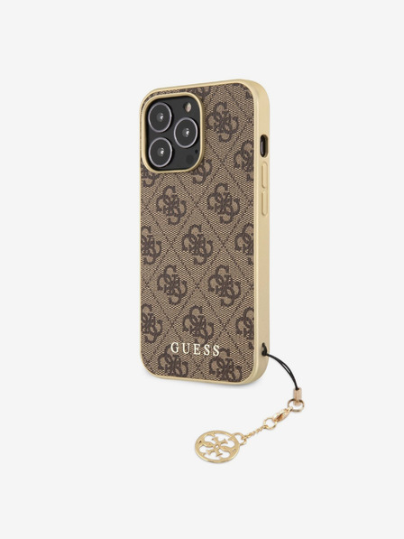Guess Guess 4G Charm zadný kryt pre iPhone 13 Pro hnedý