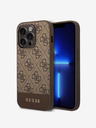 Guess Guess PU 4G Stripe zadný kryt pre iPhone 14 Pro hnedý