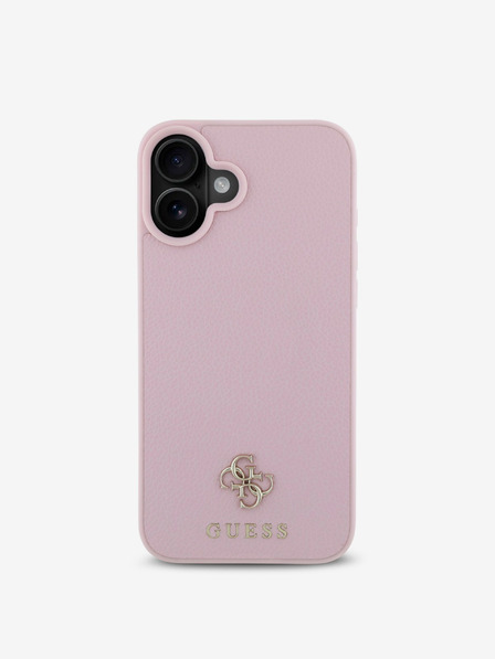 Guess Guess PU Grained 4G Small Metal Logo MagSafe zadný kryt pre iPhone 16 ružový