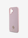 Guess Guess PU Grained 4G Small Metal Logo MagSafe zadný kryt pre iPhone 16 ružový