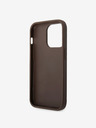 Guess PU 4G Metal Logo Zadní Kryt pro iPhone 15 Pro Max Brown Obal na telefón
