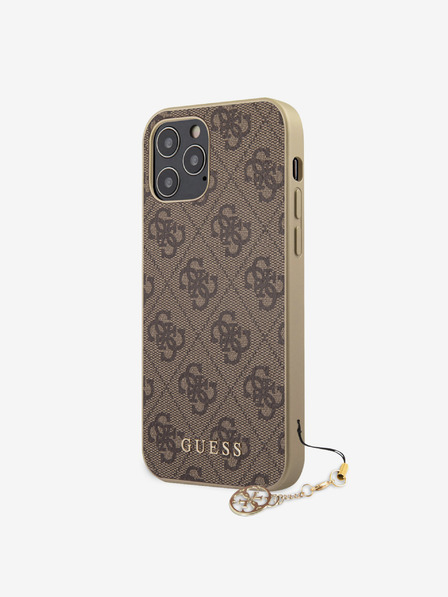 Guess Guess 4G Charm zadný kryt pre iPhone 12/12 Pro 6.1 hnedý