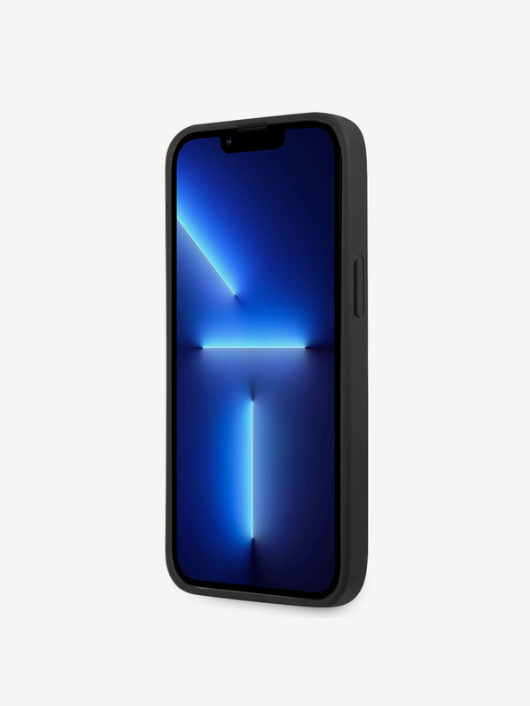 Guess Guess PU 4G zadný kryt s kovovým logom pre iPhone 14 Pro sivý