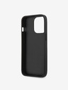 Guess Guess PU 4G zadný kryt s kovovým logom pre iPhone 14 Pro sivý